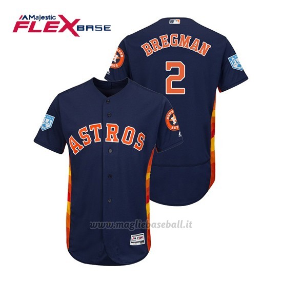 Maglia Baseball Uomo Houston Astros Alex Bregman Flex Base Entrenamiento De Primavera 2019 Blu